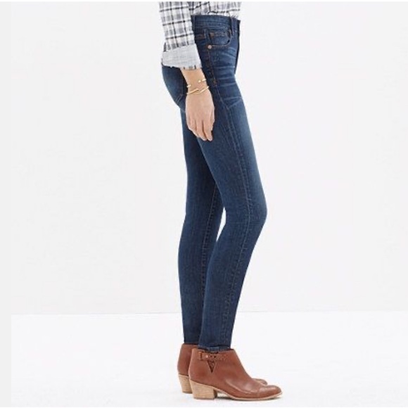Madewell High Riser Skinny Jeans in Atlantic - Picture 2 of 9